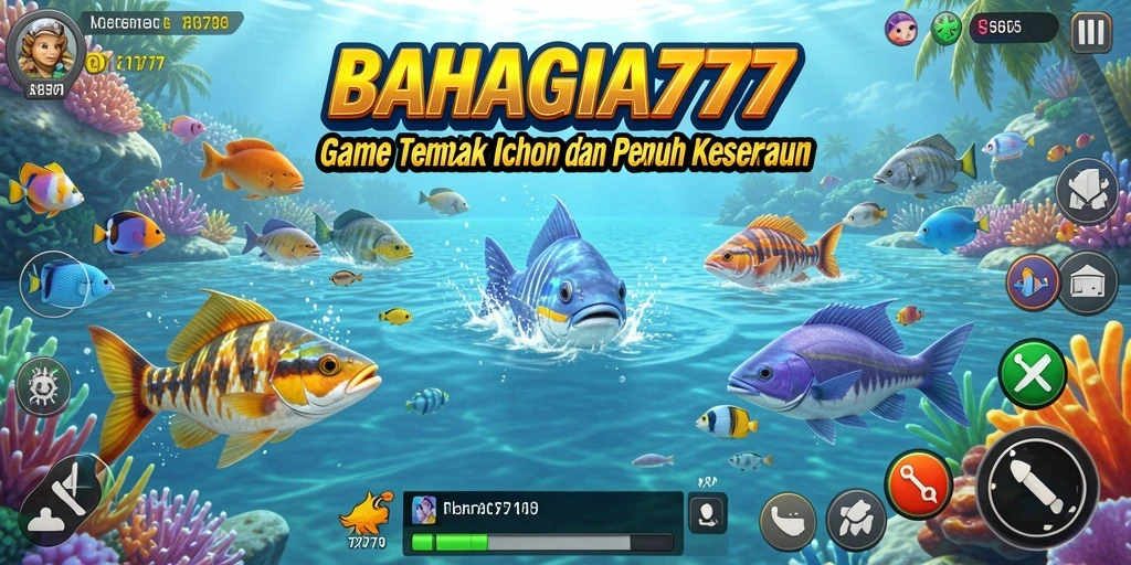 Tampilan gameplay BAHAGIA777 yang menarik saat menembak ikan.