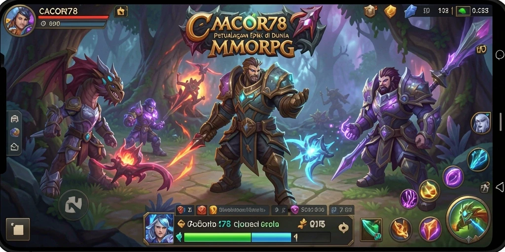 Tampilan gameplay epik dalam CACOR78 dengan aksi petualangan MMORPG.