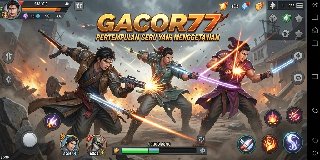 Screenshot GACOR77 menampilkan aksi pertempuran yang mendebarkan.