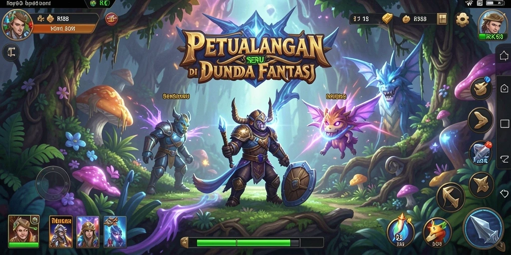 Tangkapan layar gameplay RK88 menunjukkan petualangan seru di dunia yang menakjubkan.