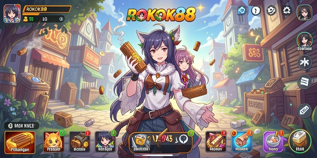 Tampilan menarik dari gameplay ROKOK88 dengan karakter Anime yang memukau.