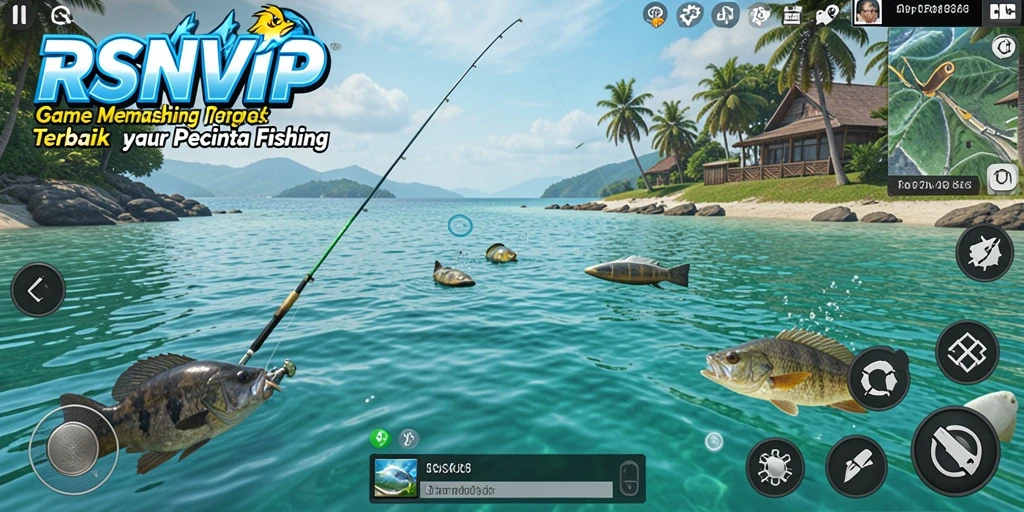 Tampilan screenshot RSNVIP dengan gameplay memancing yang mengesankan.